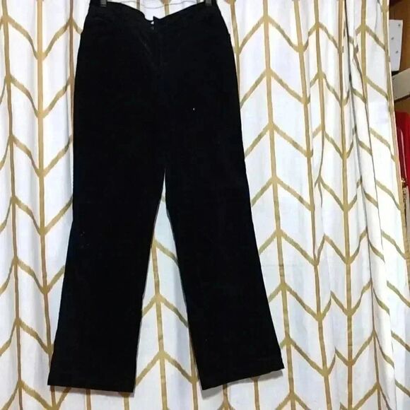 Charter club pants full length straight leg black velvet corduroy pants size 8 - Picture 6 of 7